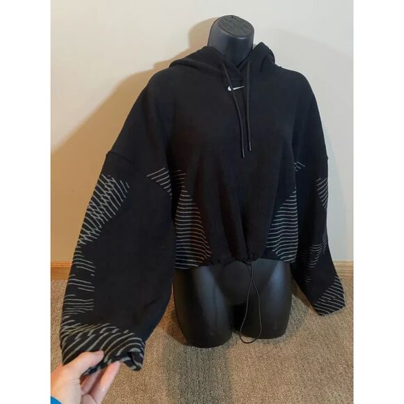 Nike Pro Therma-FIT ADV Hooded Oversized Crop Sweatshirt, XL - Picture 1 of 8